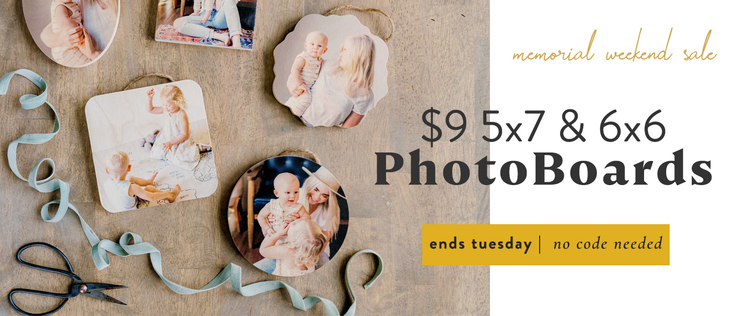 $9 5x7 and 6x6 PhotoBoards
