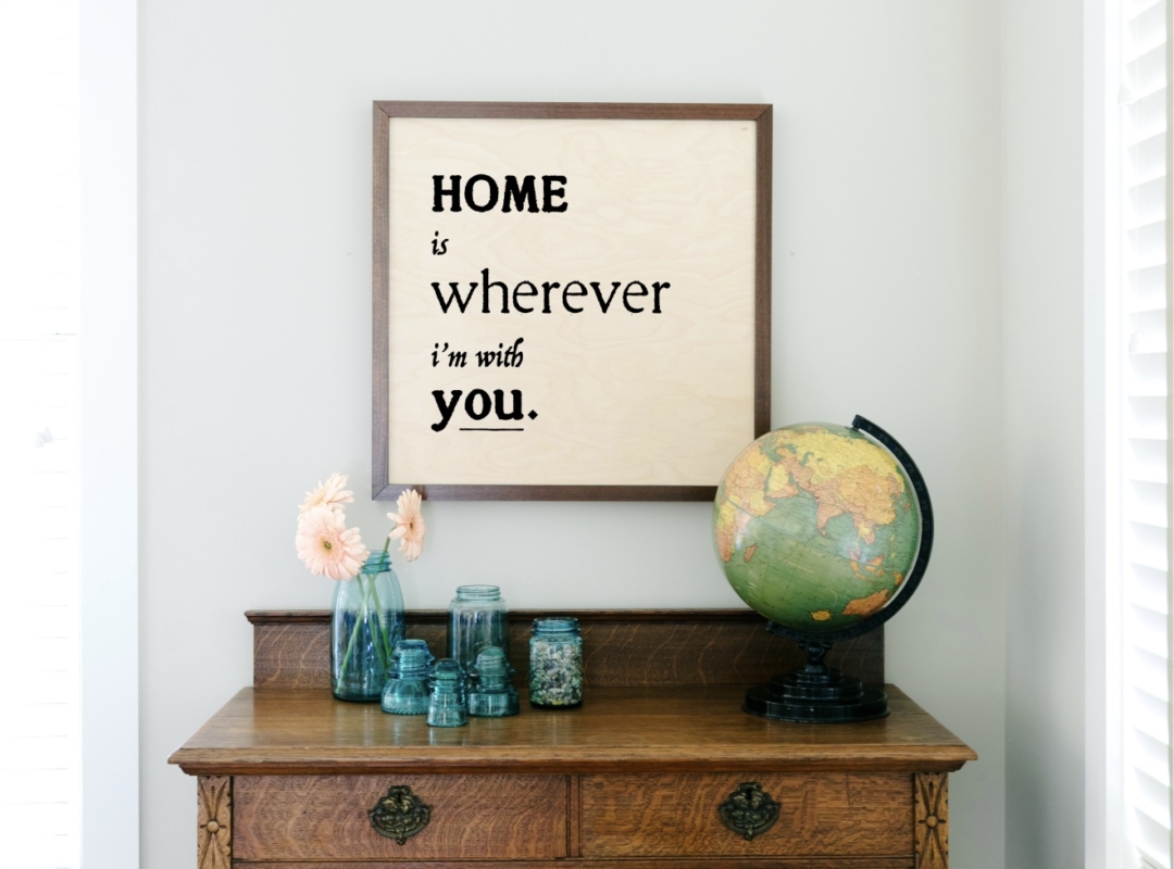 Home is Wherever I'm With You sign