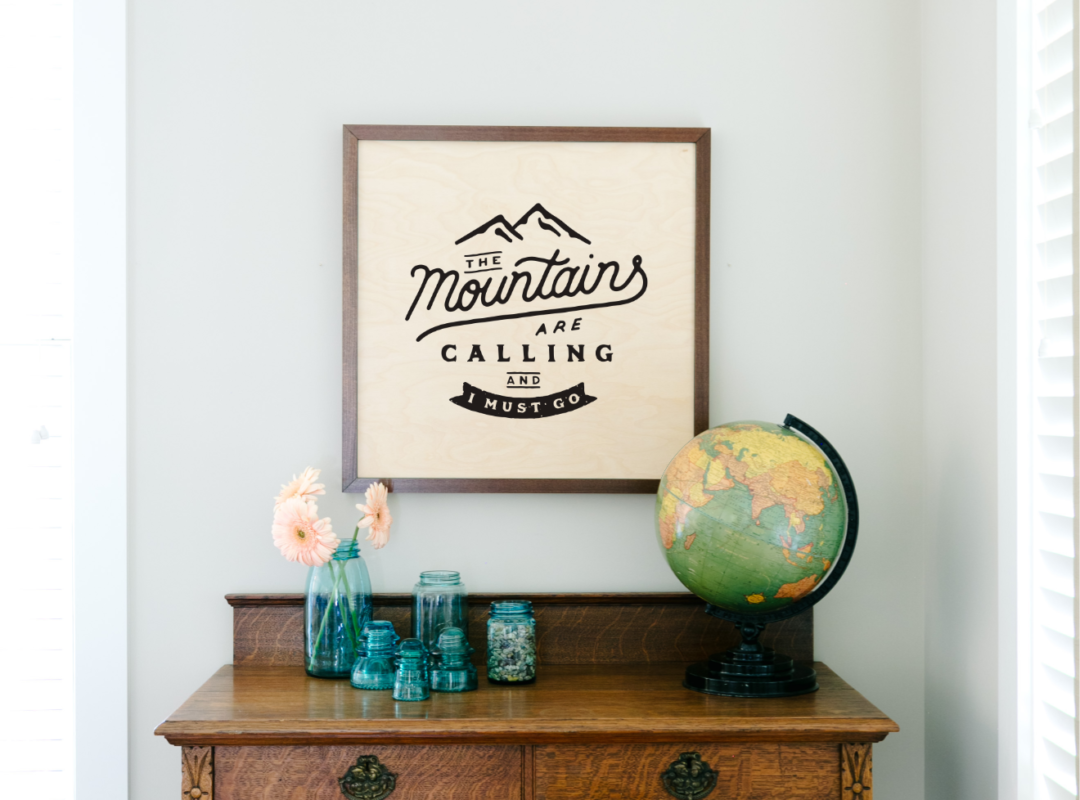 24×24 Framed Wood Sign Desk