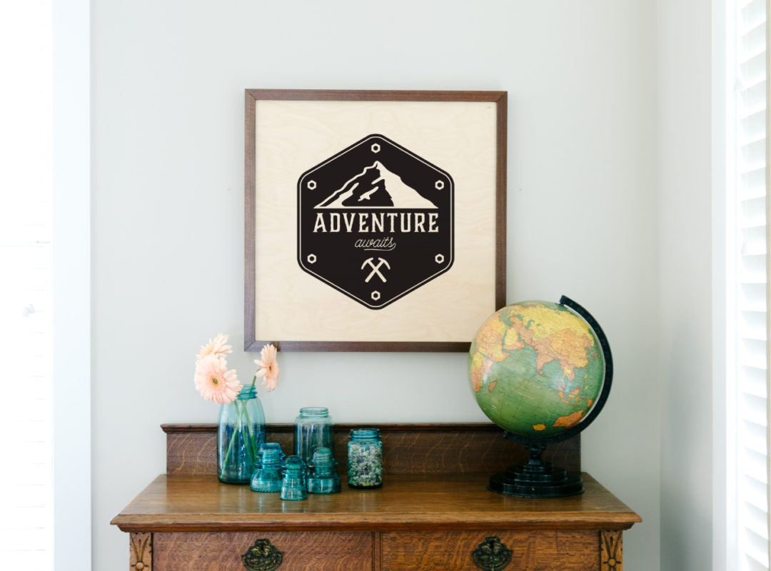 24×24 Framed Wood Sign Desk